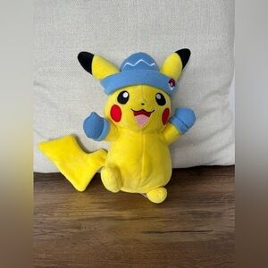 Pokémon Pikachu W/ Blue Hat & Mittens 8” Plush Stuffed Animal
